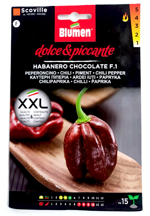Chili paprika vetmag - 'Habanero Chocolate F1' fajta