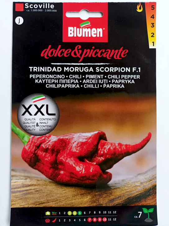 Chili paprika vetmag - 'Trinidad Moruga Scorpion F1' fajta